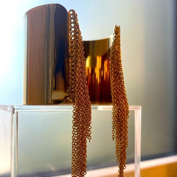 Gold Fringe Cuff Bracelet - Picture 2 of 7